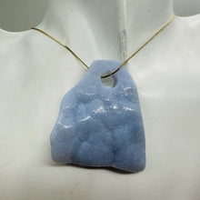 Load image into Gallery viewer, Druzy Blue Chalcedony Designer Pendant Bead | 125cts | 49x42x7mm | 1 Bead |
