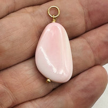 Load image into Gallery viewer, Conch Shell Pear Shaped 14K Yellow Gold Filled Pendant| 1 3/8" Long| Pink White|
