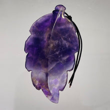 Load image into Gallery viewer, Amethyst Carved Pendant Leaf | 60x30x8mm | Purple | 1 Bead |
