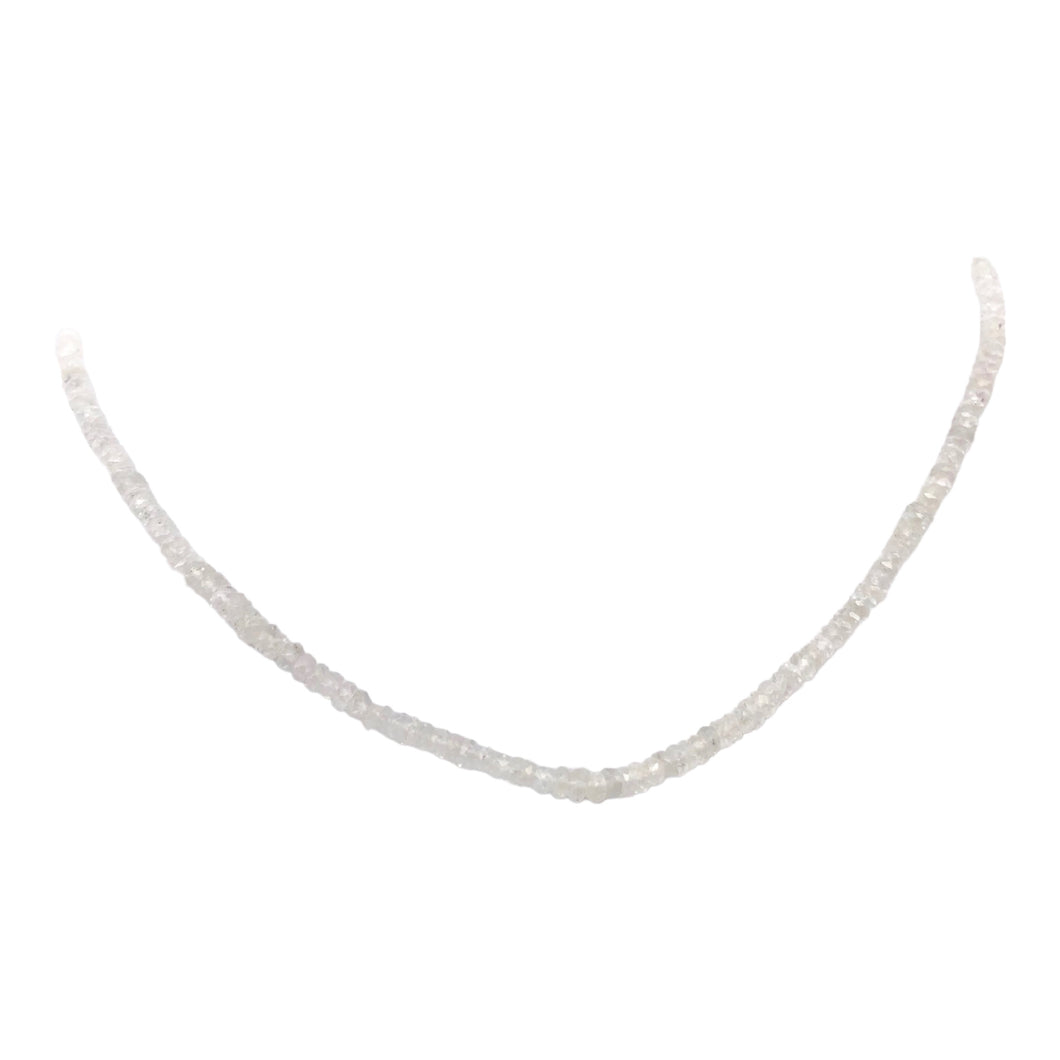 40cts of Faceted White Sapphire 16 inches Bead Strand | 2.75x2-2x1mm | 103294