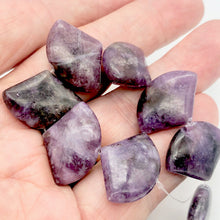 Load image into Gallery viewer, Natural Lepidolite Fan Bead Half-Strand | 25x18x6mm | Purple | Fan | 11 beads |
