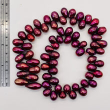 Load image into Gallery viewer, Radiant Raspberry 9.5x8.5mm to 19x9mm Teardrop Briolette Pearl Strand 110131A
