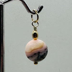 Pink Peruvian Opal Matte Finish Drop Bead Pendant | Pink | 1" Long |