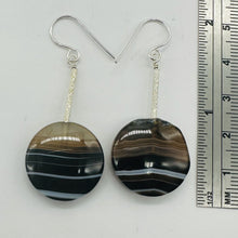 Load image into Gallery viewer, Fluorite Striped Dangle Sterling Earrings | 2" Long | Purple, Orange | 1 Pair |
