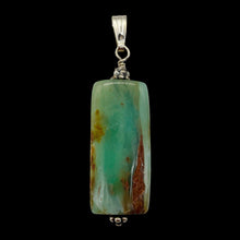 Load image into Gallery viewer, Peruvian Opal Sterling Silver Rectangle Cut Pendant | 2&quot; Long | Green Pink |
