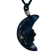 Load image into Gallery viewer, Blue White Sodalite Star and Moon Pendant Necklace Celestial Jewelry
