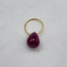 Load image into Gallery viewer, Natural Untreated Red Ruby 18K Briolette Bead Pendant | .91cts (TCW) | 5.5x4mm|
