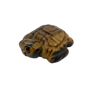 Adorable Tigereye Sea Turtle Figurine | 20x17x7mm | Golden Brown