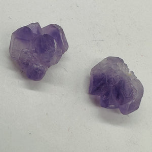 Amethyst Natural Crystals Bead Parcel| 21x19x14 and 21x19x13mm| Purple| 2 Beads|