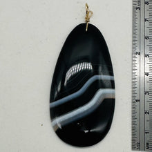 Load image into Gallery viewer, Stunning! Black and White Sardonyx 14Kgf Wire Wrap Pendant | 2 3/4 Inch Long |

