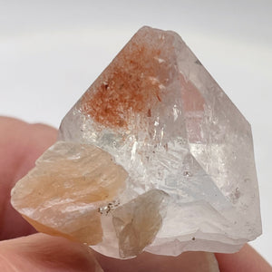 Apophyllite Stilbite 12g Collectors Crystal Pyramid | 24x26x11mm | Clear, Pink |