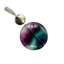Load image into Gallery viewer, Fluorite Aurora Borealis Sterling Silver Pendant | 1 1/2&quot; Long | Blue/Purple |
