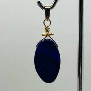 Royal AAA Lapis Lazuli 14K Gold Filled Wire Wrap Pendant! | 1 1/4" Long |