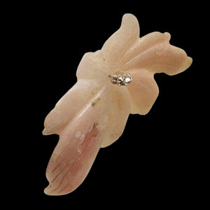 Peruvian Opal 32ct Carved Flower Pendant Bead | 35x60x3mm | Pink | 1 Bead |