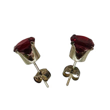 Load image into Gallery viewer, January! 7mm Lab Garnet &amp; Sterling Silver Stud Earrings 9780A
