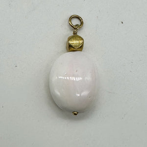 Conch Shell Drop 14K Gold Filled Pendant | Gentle Pink | 1 1/2" Long |