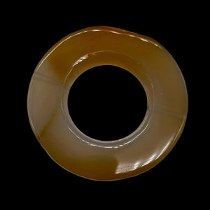 Carnelian Agate Picture Frame Circle Bead | 31x5mm | Orange White |