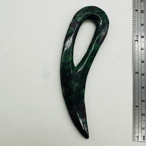 Ruby Zoisite Comma Pendant Bead | 94x28x6mm | Green, Red | 1 Pendant Bead |