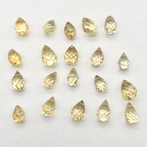 1 Natural Golden Yellow Zircon Faceted Briolette Bead 6942