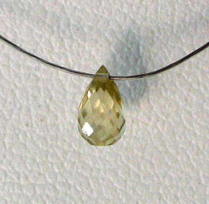 1 Natural Golden Yellow Zircon Faceted Briolette Bead 6942