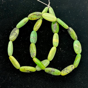 Shockingly Rare Chrysoprase Oval Bead 19x9x5mm Strand 108454