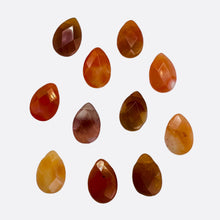 Load image into Gallery viewer, 3 Sweet 15x10x5mm Mandarin Botswana Agate Briolette Beads 007254
