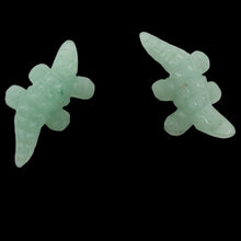 Load image into Gallery viewer, Green Gators 2 Carved Aventurine Alligator Beads | 28x14x7mm | Green
