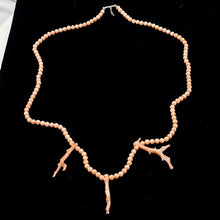 Load image into Gallery viewer, AAA Natural Salmon Branch Coral &amp; Sterling Silver 18 inch Necklace 202600

