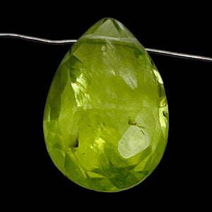 Faceted Peridot Briolette Bead | Green | 11x7x4mm | 2.9 ct |