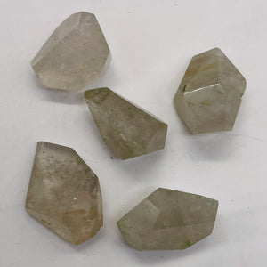 Rutilated Quartz Faceted Nugget Beads| 30x20 to 21x13mm | Clear, White| 5 Beads|