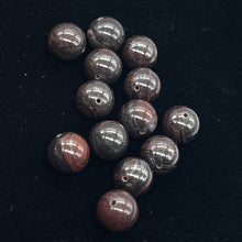 Load image into Gallery viewer, Tiger Iron Round Beads | 10mm | Black, Dark Red | 6 Beads |
