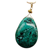Load image into Gallery viewer, USA Natural Chyrsocolla 14K Gold Filled Pendant | Green, Blue | 2 1/4&quot; Long |
