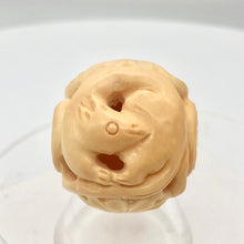 Load image into Gallery viewer, Carved Chinese Zodiac Year of the Rat Bone Bead | 360mm | Cream | Round | 1 Bd |
