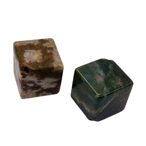 2 Ocean Jasper 14x14x14mm Cubes 1408