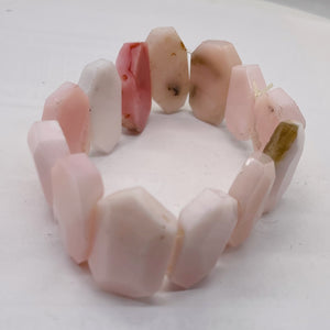 Pink Peruvian Opal Non Stretch 6" Bracelet | 190cts | 25x16x6 - 24x14x4mm |