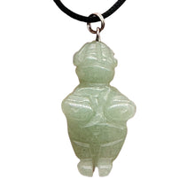 Load image into Gallery viewer, Aventurine Stone Goddess of Willendorf Pendant Necklace | 3/4&#39; Long | Green |
