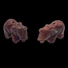 Load image into Gallery viewer, Wild 2 Hand Carved Brecciated Jasper Elephant Beads | 21x14.5x9mm | Red
