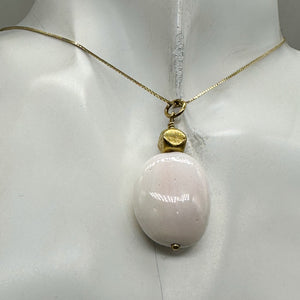 Conch Shell Drop 14K Gold Filled Pendant | Gentle Pink | 1 1/2" Long |
