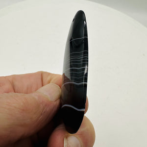 Sardonyx Large Designer Teardrop Pendant Bead| 64x33x6mm| Black, White| 1 Bead |