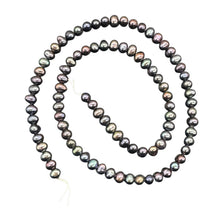 Load image into Gallery viewer, Near Round Blue Peacock 6-5mm FW Pearl Strand 109941
