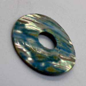 AAA Natural Abalone Pi Circle Pendant Necklace 107220