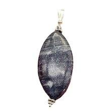 Load image into Gallery viewer, Mookaite Striped Sterling Silver Marquise Pendant | 2 1/4&quot; Long | Purplish Gray|
