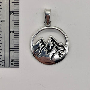 Mountain Peaks Sterling Silver Charm | 1 1/4" Long | Silver | 1 Pendant |