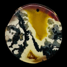 Load image into Gallery viewer, Limbcast Moss Agate Disc Pendant Bead | 33x2mm | Orange, White | 1 Bead |
