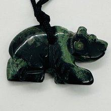 Load image into Gallery viewer, Kambaba Stone Panda Bear Pendant Necklace | 3/4&#39; Long | Green, Black | 1 Pendant
