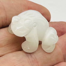 Load image into Gallery viewer, Frog Carved Opalized Glass Statue | 1 Figurine | | 40x36x20mm | Clear, White

