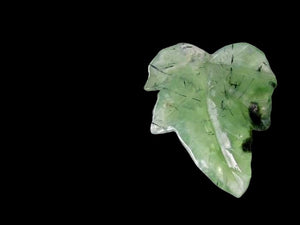 One Bead of Druzy Green Prehnite Leaf Briolette 9885E