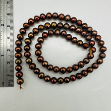 Load image into Gallery viewer, Copper Freshwater Pearl Strand 5.5mm Round 16 Inch 76 Genuine Pearl Beads
