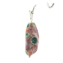 Load image into Gallery viewer, Ocean Jasper Sterling Silver Pendant | 2 1/4&quot; Long | Pink, Green | 1 Pendant |
