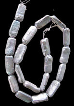 Load image into Gallery viewer, Glamour Platinum 18x9mm Rectangle Coin FW Pearl Strand 109935
